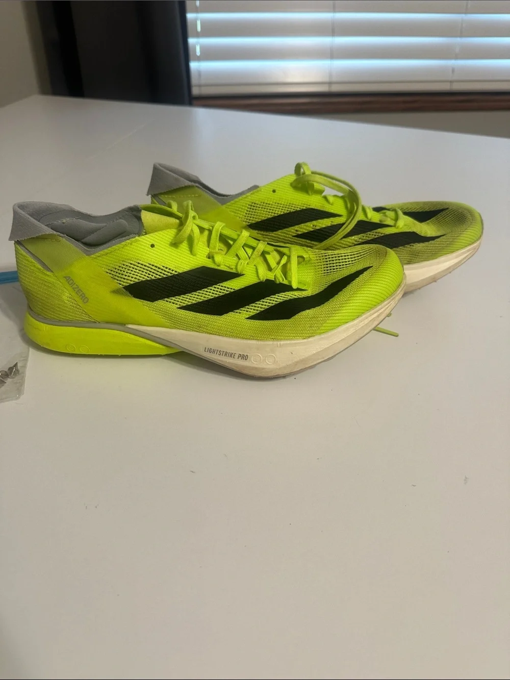 adidas Adizero Pro Spikes Neon Yellow and Black - size 7
